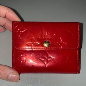 Louis Vuitton Ludlow cardholder Wallet Red Vernis Leather BJ4057 made in France